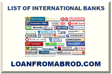 LIST OF INTERNATIONAL BANKS